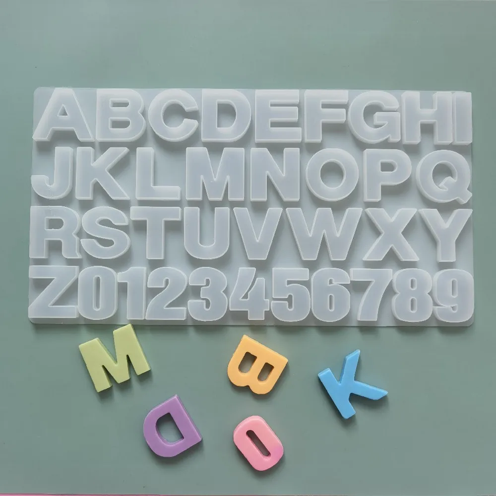 Epoxy Resin Letter Mold Alphanumeric Silicone Chocolate Mold DIY