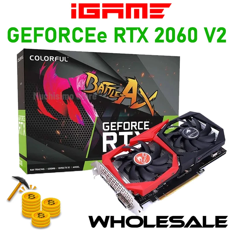 GDDR6 Colorful iGame GeForce RTX 2060 6G Gaming Graphics Card Mining Card 14000MHz 192bit 8pin RTX 2060 Gaming Video Card New external graphics card for pc