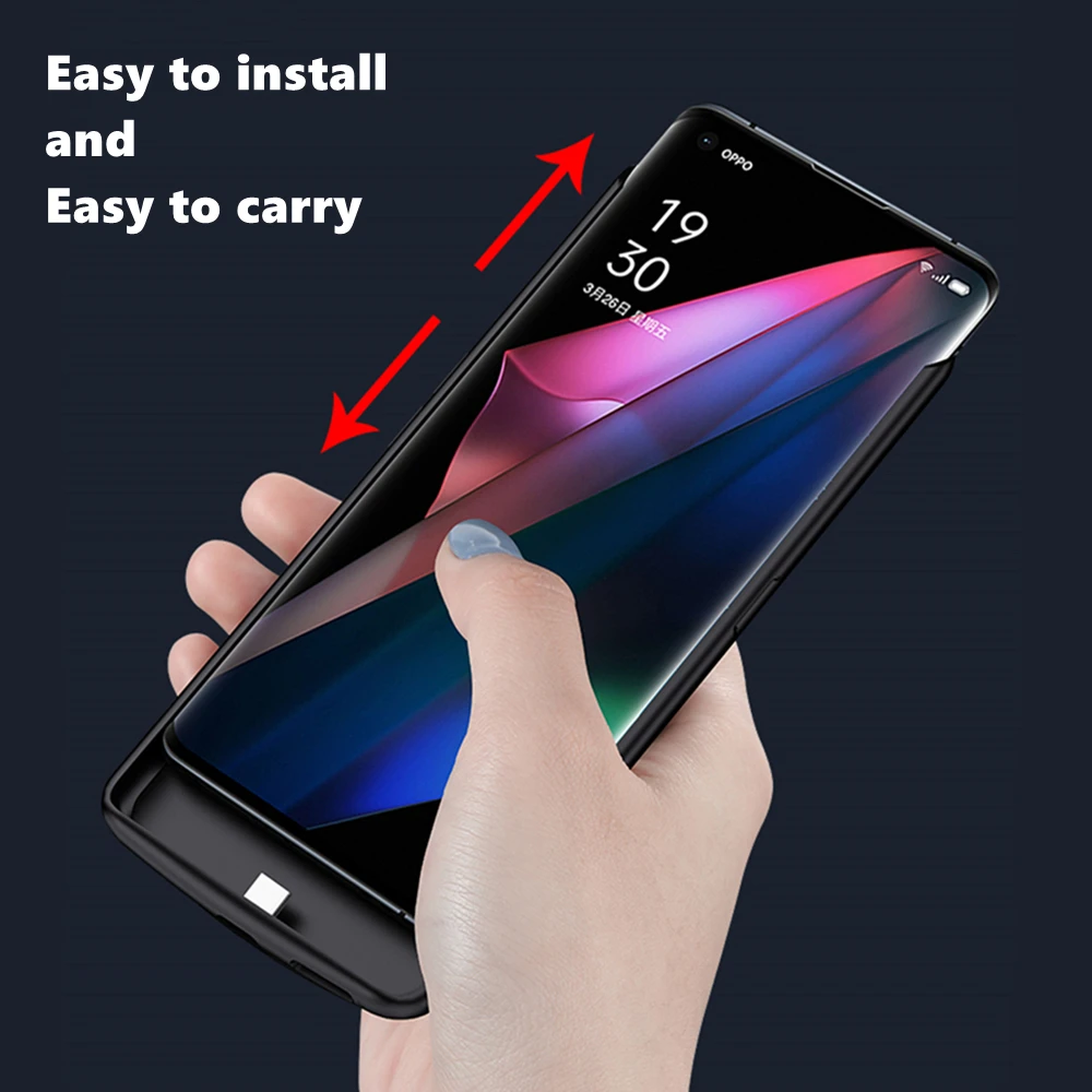 Portable Charger Cover For OPPO Find X3 Pro Battery Cases 6800mAh Extrenal Battery Power Bank Cover For Find X3 Charging Case