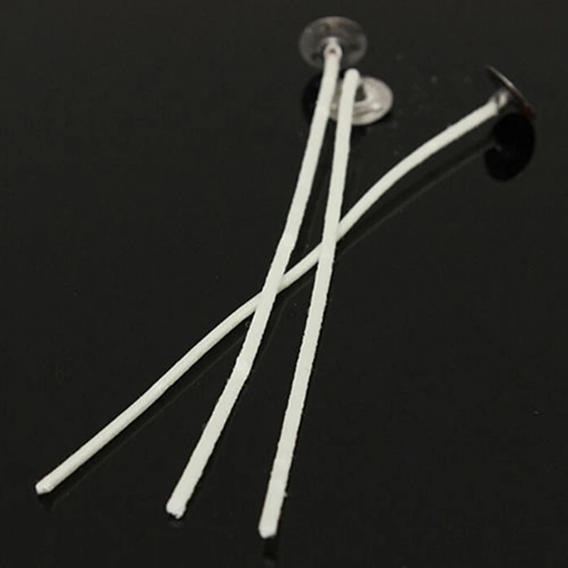 Candle Wick 30pcs Cotton Core Smokeless Wax Pure Cotton Core Pre Waxed W/ Sustainers For Candle Making DIY 30x10cm
