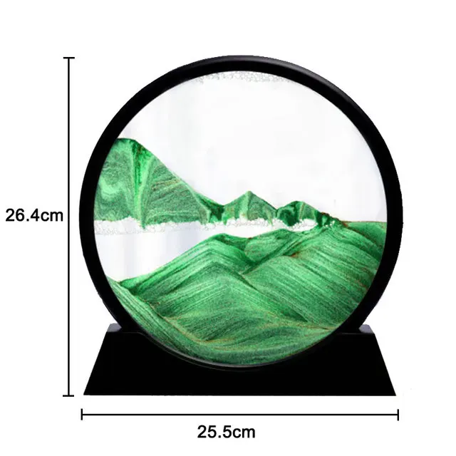 3D Quicksand Decor Picture Round Glass Moving Sand Art In Motion Display Flowing Sand Frame For Home Decor Hourglass Painting 