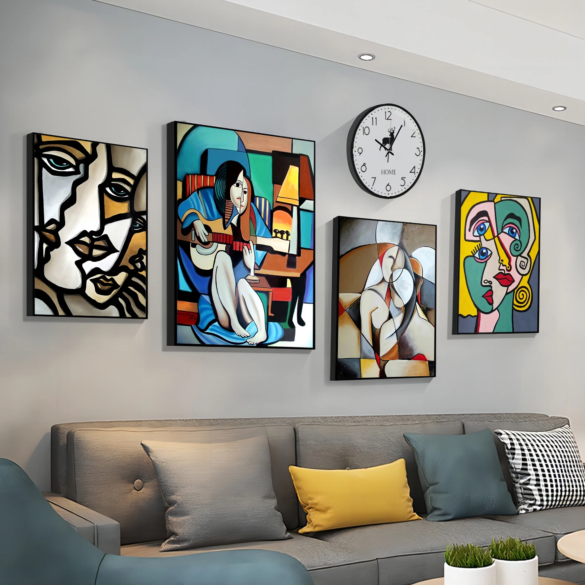 

By P-Picasso Famous Artworks DIY Sticky Poster HD Quality Wall Art Retro Posters For Home Kawaii Room Decor