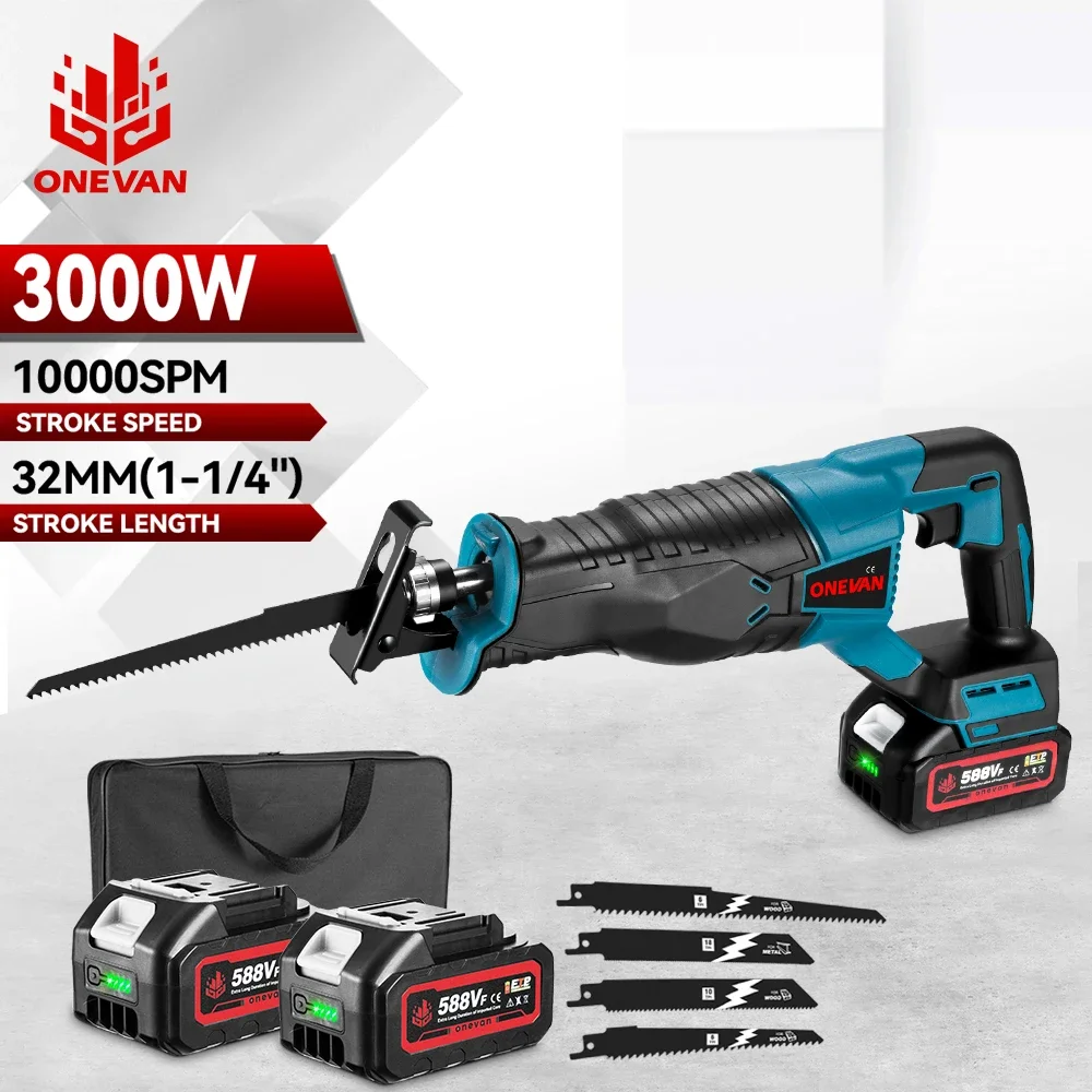Electric Reciprocating Saw 10000spm Rechargeable Portable for 21V 18V Battery Electric Saw Metal Wood Cutting Machine,electric saw,reciprocating saw,mini electric saw