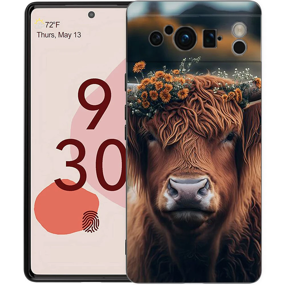 Telefon Fall Abdeckung für Google Pixel/9/8/7/6/7A/6A/Pro Stoßfest Weiche TPU 9/Pro/XL Shell Capas Fundas Nette Highland Kuh Coque Taschen – Detail 8