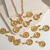RHYSONG Vintage Twelve Constellation 316L Stainless Steel Pendant Round Chic Design Jewelry Accessories For Women Necklace Diy 1