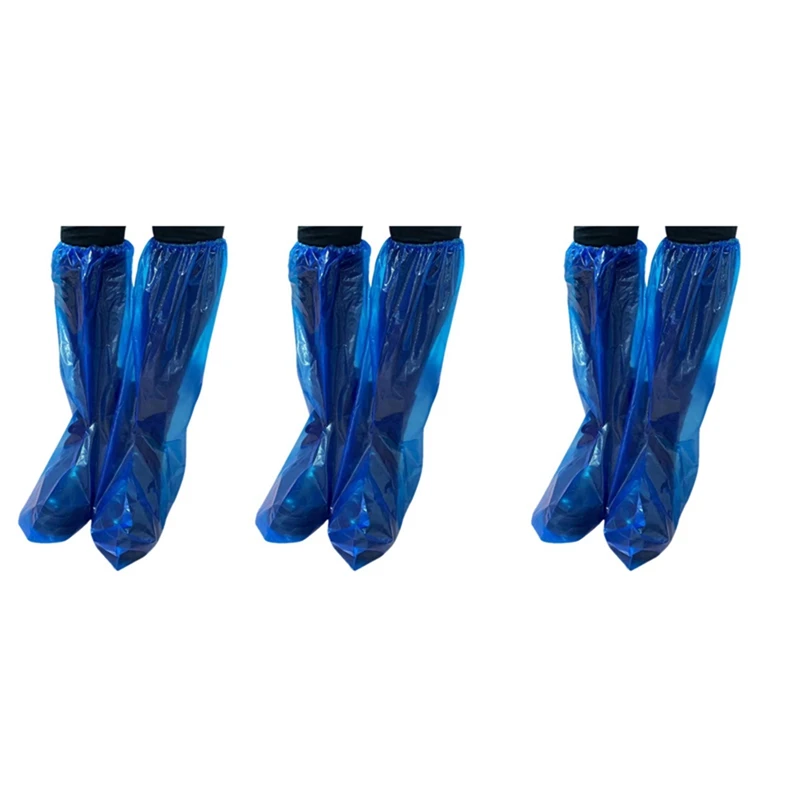 

30 Pairs Waterproof Thick Plastic Disposable Rain Shoe Covers High-Top Anti-Slip For Women Men