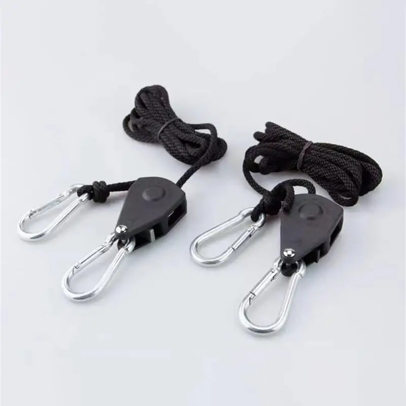 1/2PCS 1 piece /lot 1/8 Inch Ratchet Rope Grow Tent Fan Lanyard Adjustable Pulley Rope Indoor Planting Lamp Pulley Hook