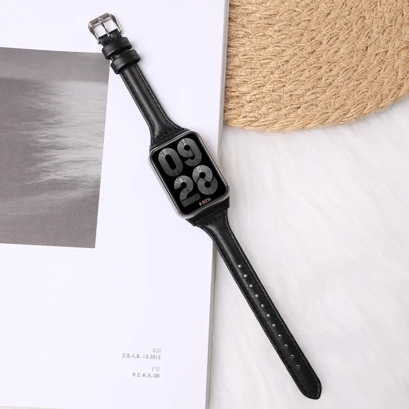 Slim Leather Strap - Elegant Women's Wristband for Smartwatch Accessories