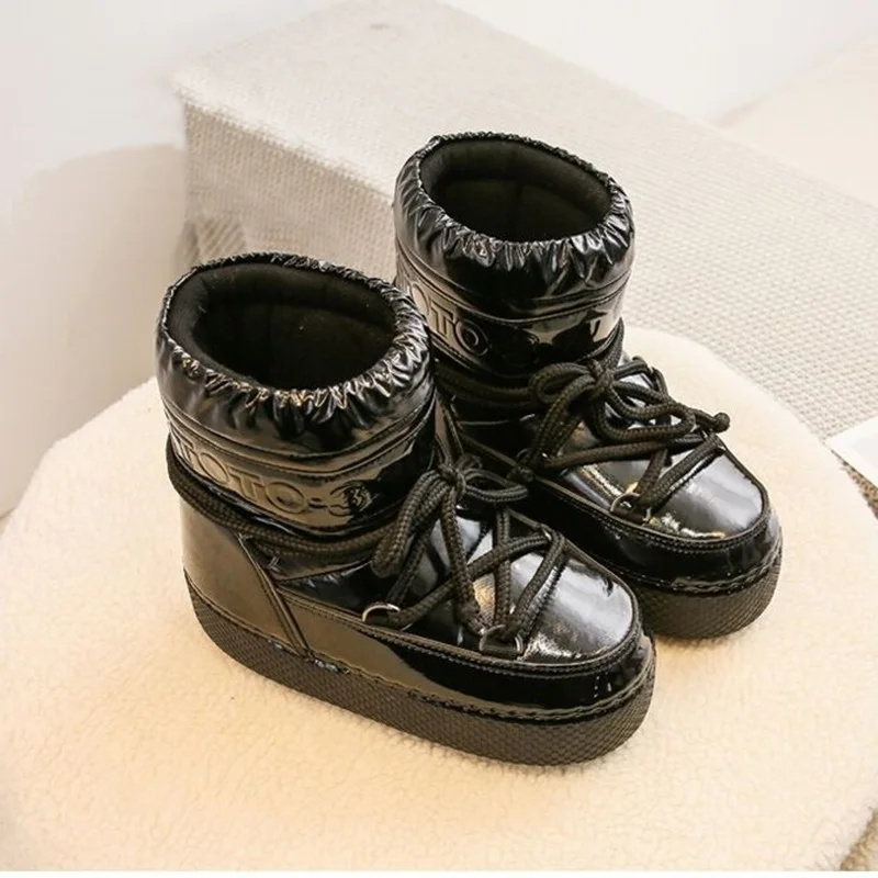 

faux leather fur ankle boots winter warm boots woman classic australia women snow boots flat boots casual outdoor shoes big size