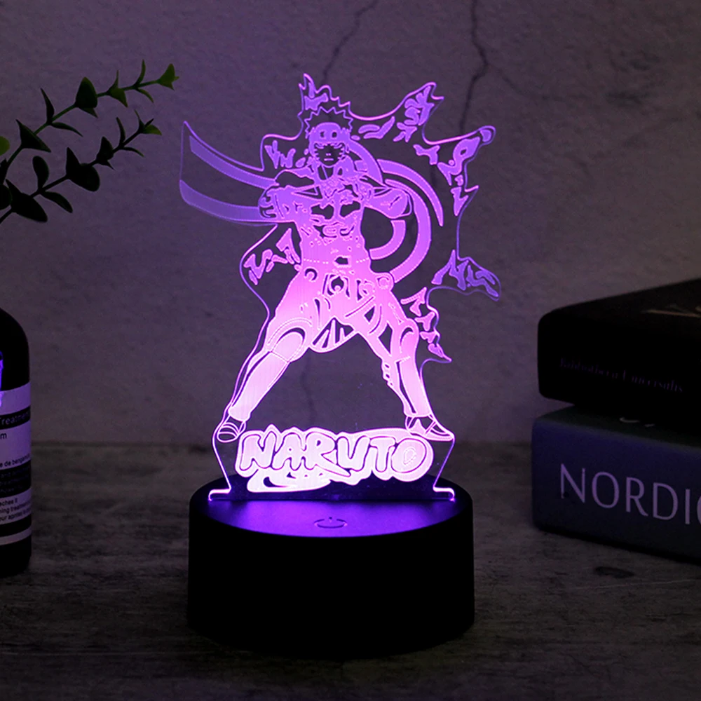 motion sensor night light 16/7 Colors Naruto Uzumaki LED Night Light Akatsuki Kakashi Hatake Kids Bedroom Nightlight Itachi Uchiha 3d Lamp Child Xmas Gift night light lamp