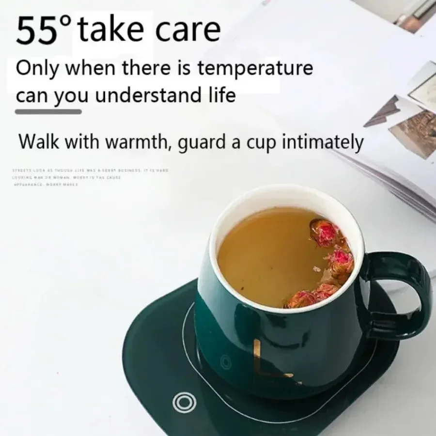 Electric Smart Thermostatic Coaster Suitable for Home and Office Suitable for Hot Coffee Tea Milk Water Portable and Waterproof