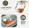 2025 USA 10 Packs 30 oz Glass Meal Prep Containers,Glass Food Storage Containers w/ Lids,Airtight Glass Lunch Bento Gray 5
