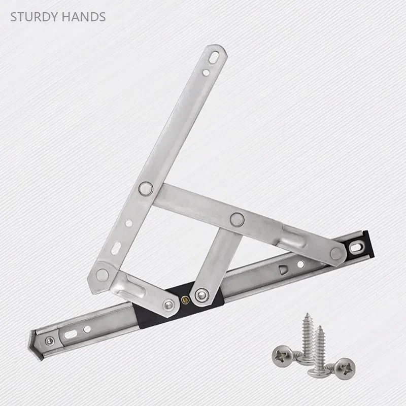 Thickened 304 Stainless Steel Four-link Slide Stay Flat Open Doors and Windows Stay Push Pull Window Strut Bracket Door Hinge
