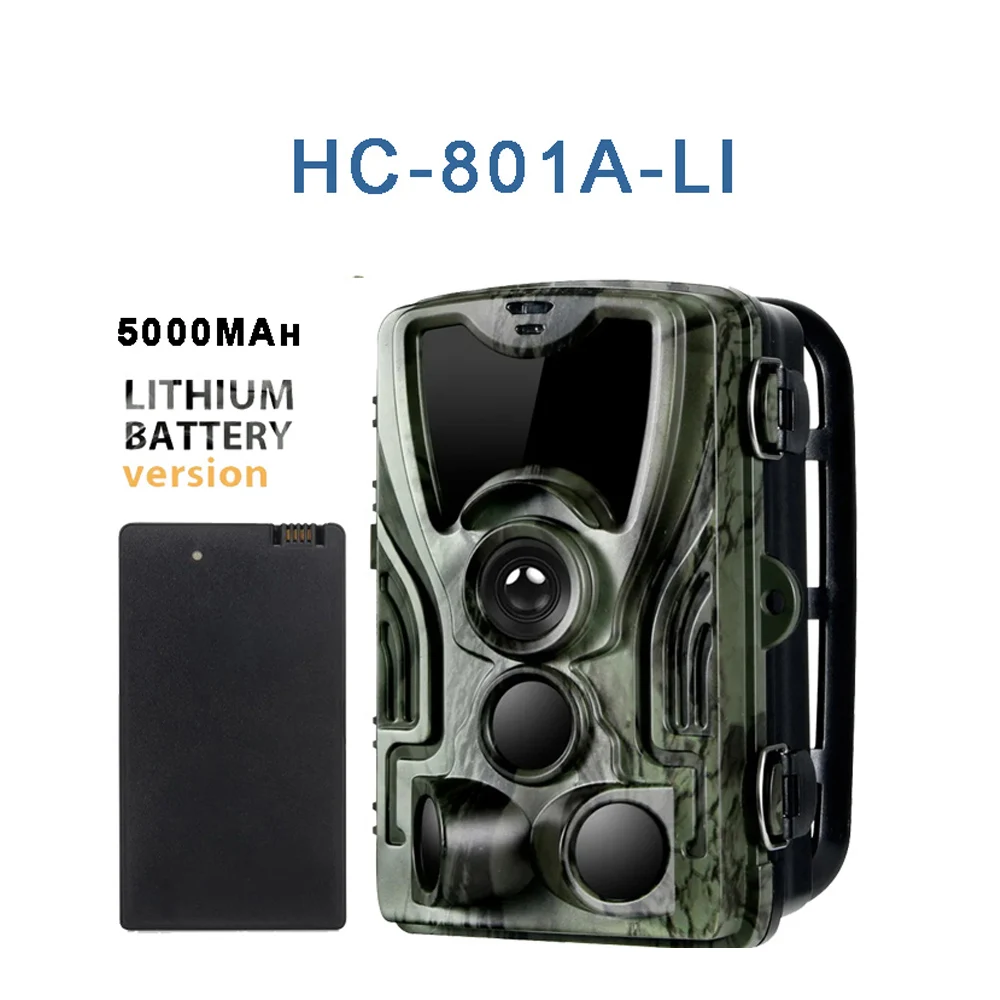 HC-801ALI Hunting Trail Camera With 5000Mah Lithium Battery 24MP 1080P IP65 Night Vision scope Photo Trap 0.3s 940nm Wild Camera