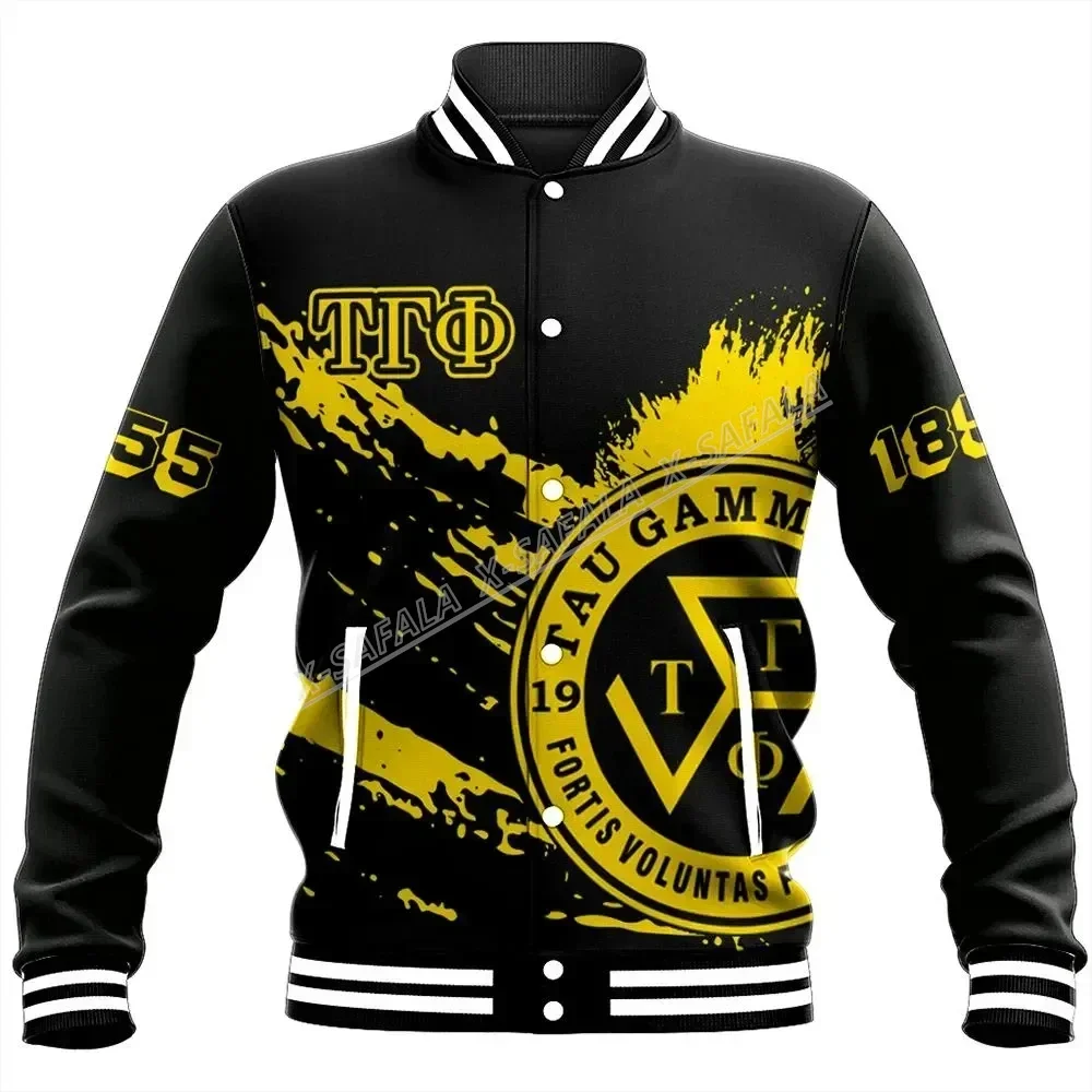 

Beta Phi Pi Eta Psi Kep Tau Gamma Greek Black Fraternity American 3D Printed Thick Baseball Jacket Men Female Jumper Jersey