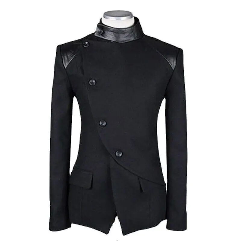

Men's Woolen Coat Medieval Retro Slim Wool Blend Steampunk Jacket Trench Coat