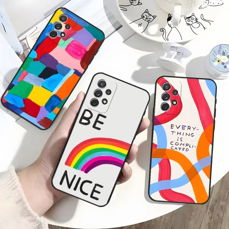 Custodia Per Telefono Graffiti Color David Shrigley Per Samsung Galaxy A13 A02 A52 A22 A53 A73 A71 A54 A34 Cover Posteriore