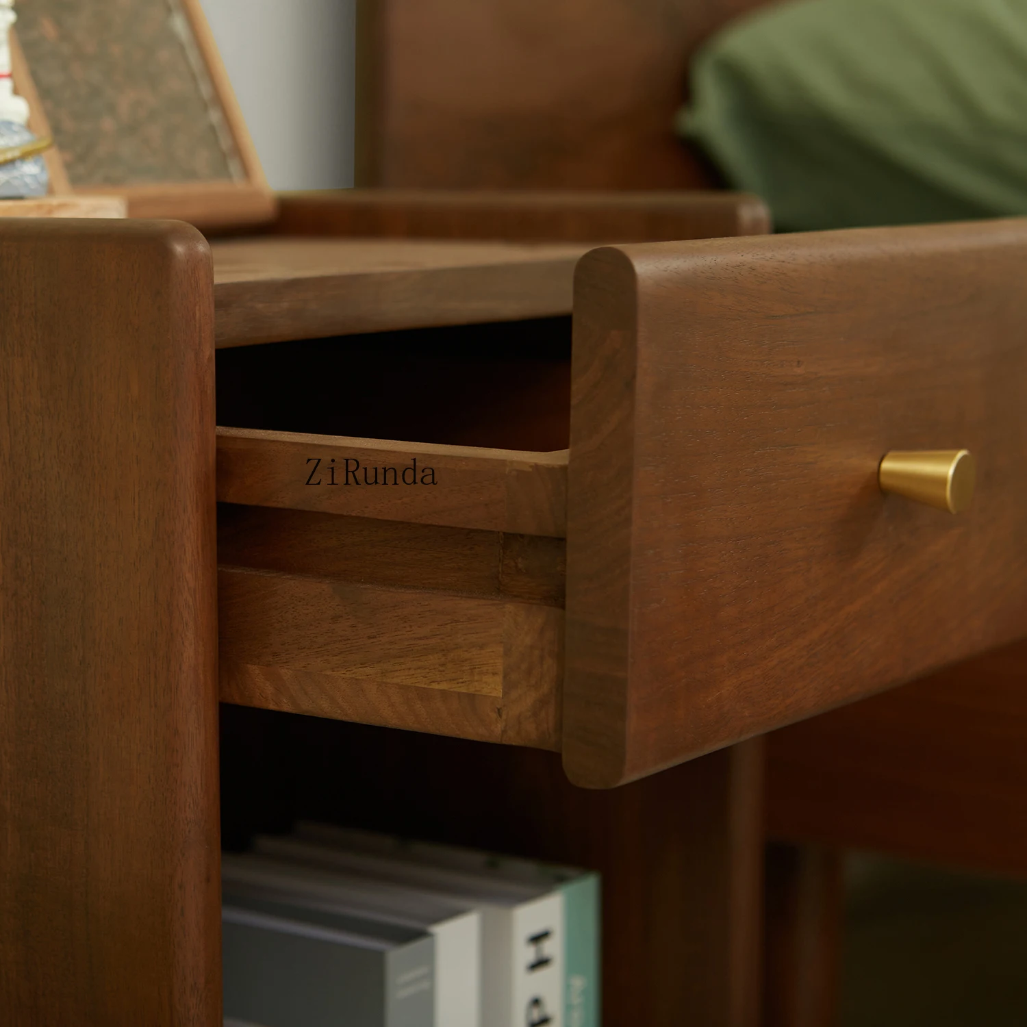 North American black walnut bedside table solid wood children's side cabinet Nordic simple storage small apartment