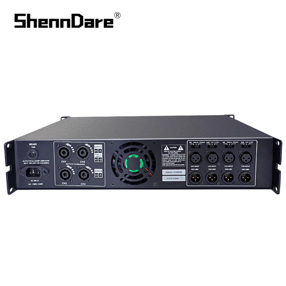 PFA8000M 4X1300W 전문 파워 앰프 4 채널 DJ 서브우퍼 앰프 클래스 D 스테레오 라인 어레이 스피커 프리앰프 스테이지 성능 스위칭 전원 공급 장치 사운드 앰프