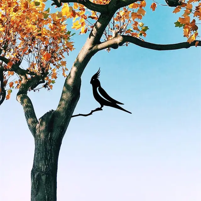 Legújabb Papagájfém Acélszobrok Dekorációja Szerelem Madárfém Dekoráció Növényi Kerti Otthoni Táj - Image 4