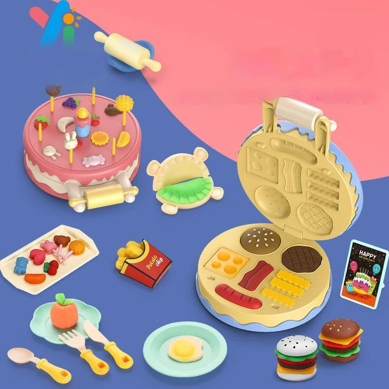 

Детская цветная глина для вареников, мороженого, аппарат для изготовления лапши, семейный набор, игровая глина для теста, искусство, имитация кухонных игрушек