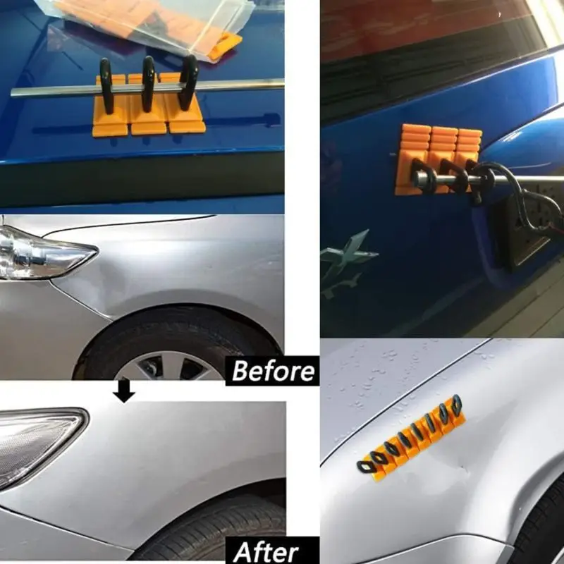 Dent Repair Pull Tabs Car Paintless Repair Tools Kit Pull Row Multi-Claw Hook Puller Tool Kit For Door Dent/Fender Pit