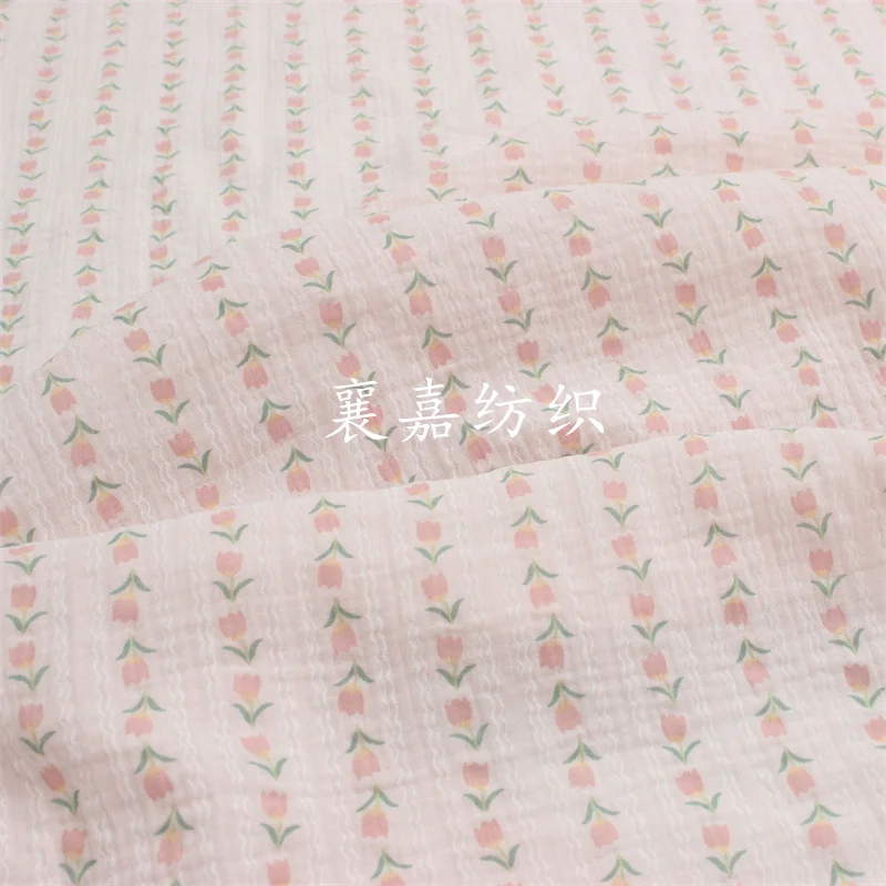 135x50cm 부드럽고 편안한 튤립 프린트 디자인 면직물, DIY 프로젝트용 홈 데코레이션 수면복 재봉 천