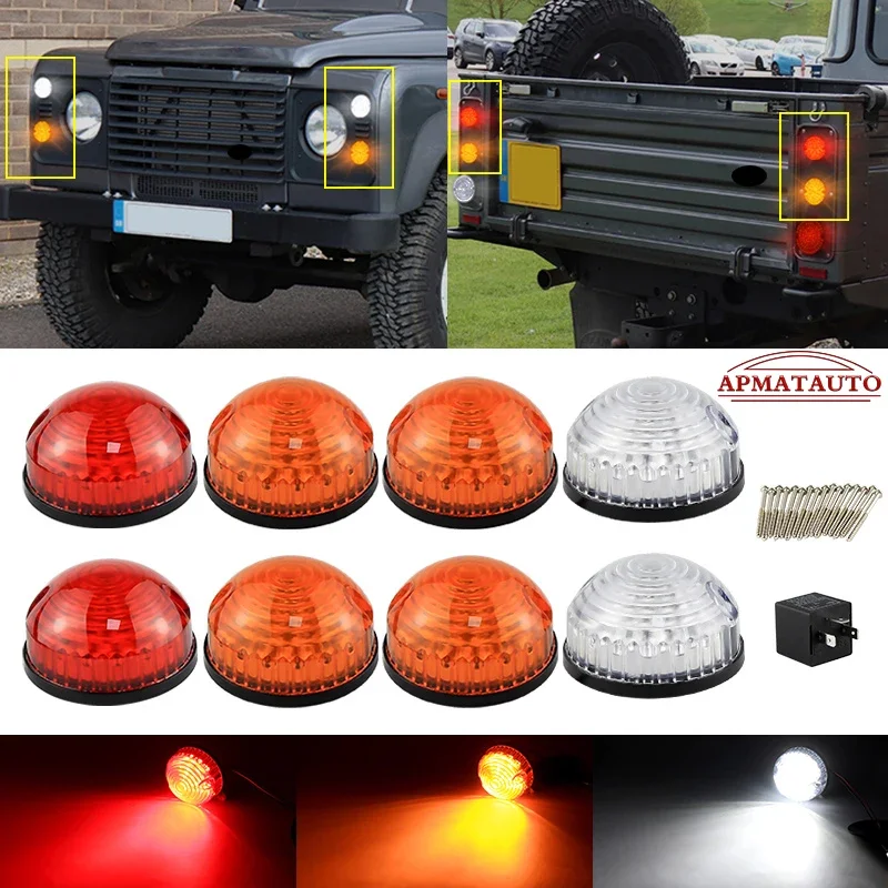 Defender Rear Stop Light 8PCS LED Front Rear Indicatior Side Lamp Stop Tail Position Light For ...