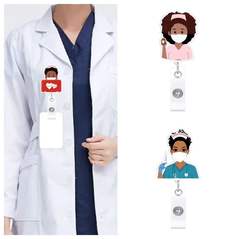 

1pc New Cartoon Medical 360° Rotate Retractable Card Holder Badge Reel Nurse Exhibition Enfermera Girl And Boy Name Card