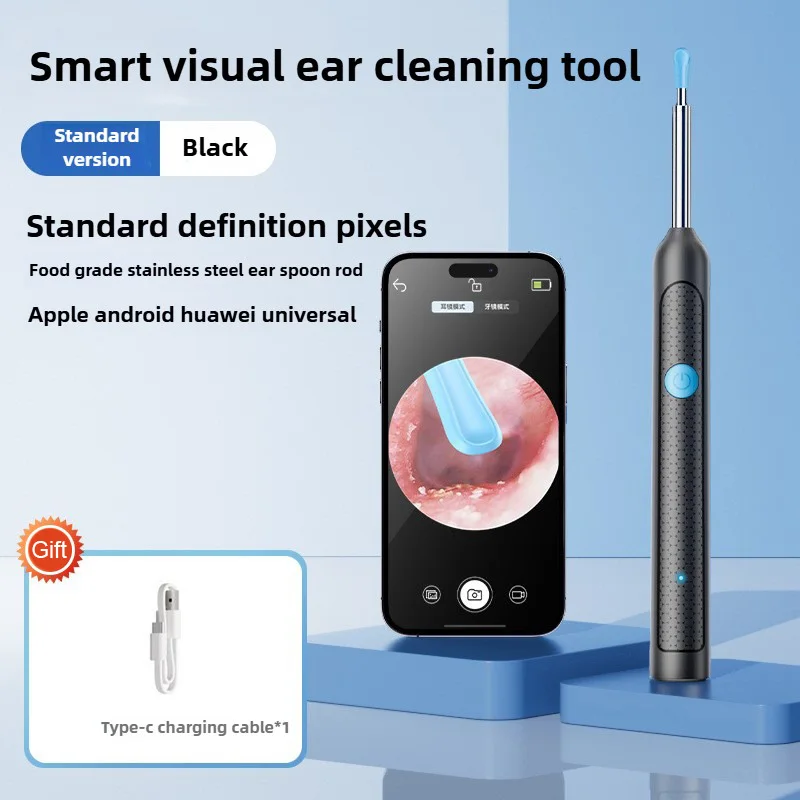 1296P HD Wireless Otoscope Wax Removal Tool With Camera And 6 Pcs Spoon Set For Home Family Ear Care_voghion.com