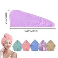 Serviette de cheveux en microfibre pour femmes, enveloppement de tête de douche spa, chapeau de séchage de cheveux, Turban en microfibre éponge, absorbant à séchage rapide 3