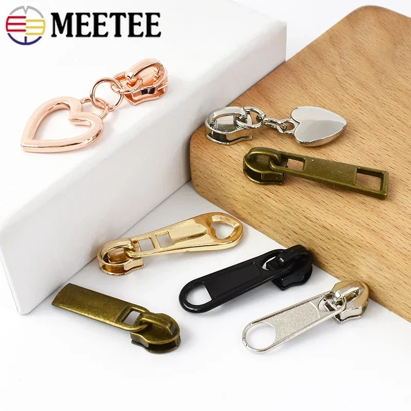 10Pcs Zipper Slider Pulls For 5# Nylon Zippers Tapes Bag Pocket Zips Heads Repair Kits DIY Replacement Sewing Accessories