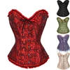 Sexy Corsets Bustiers Floral Lace Tops For Women Flower Print Vintage Corset Gothic Satin Lingerie Corselet Overbust Boned 1