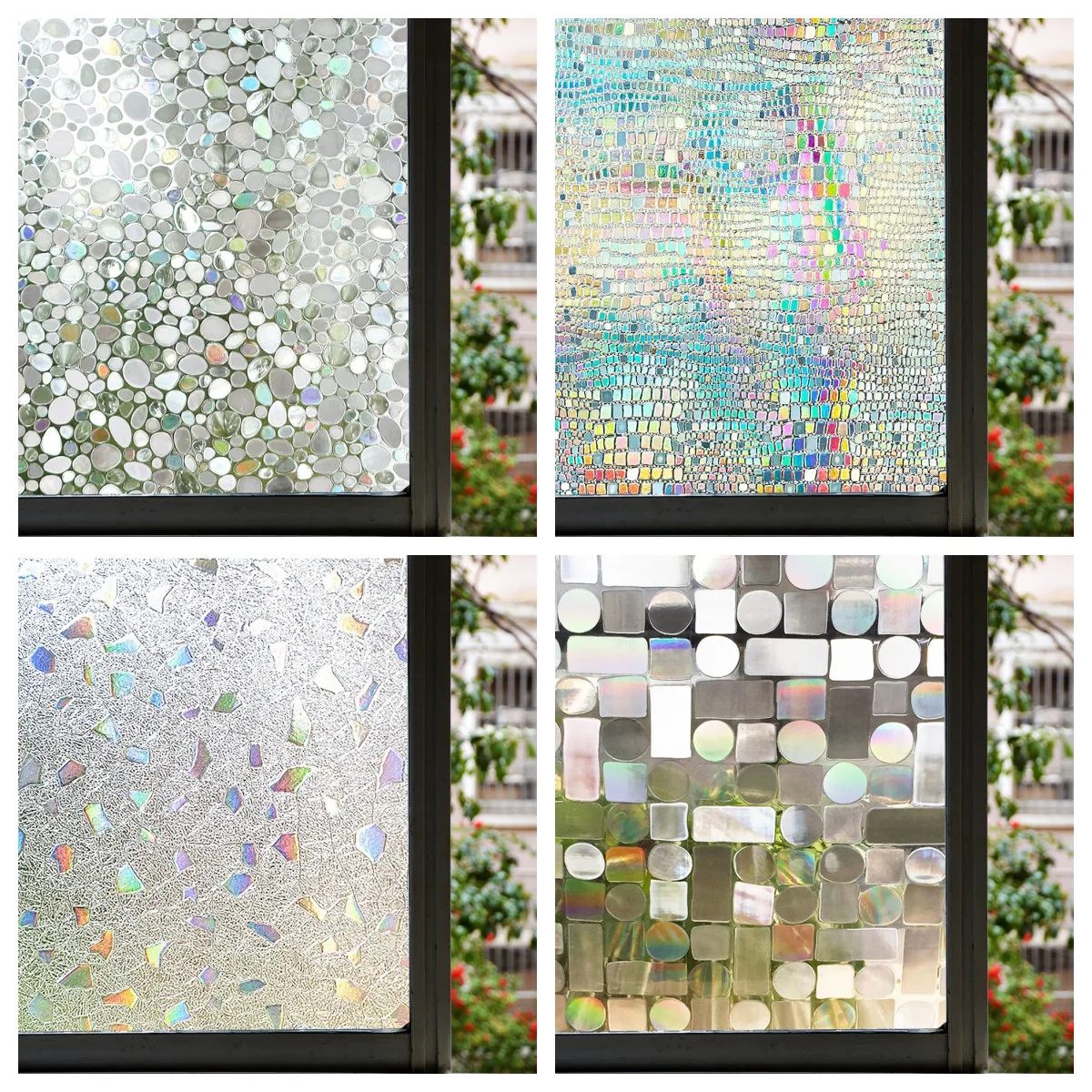 Rainbow Window Privacy Film, Decorative Window Film, Stained Glass