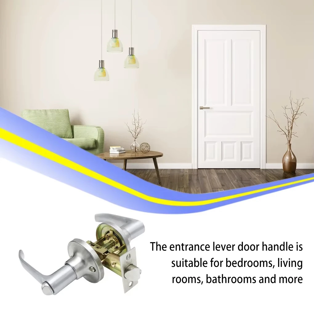 Door Handle Lock Round Entry Security Privacy Sliding Front Doors Entrance for Bedroom Living Room Household