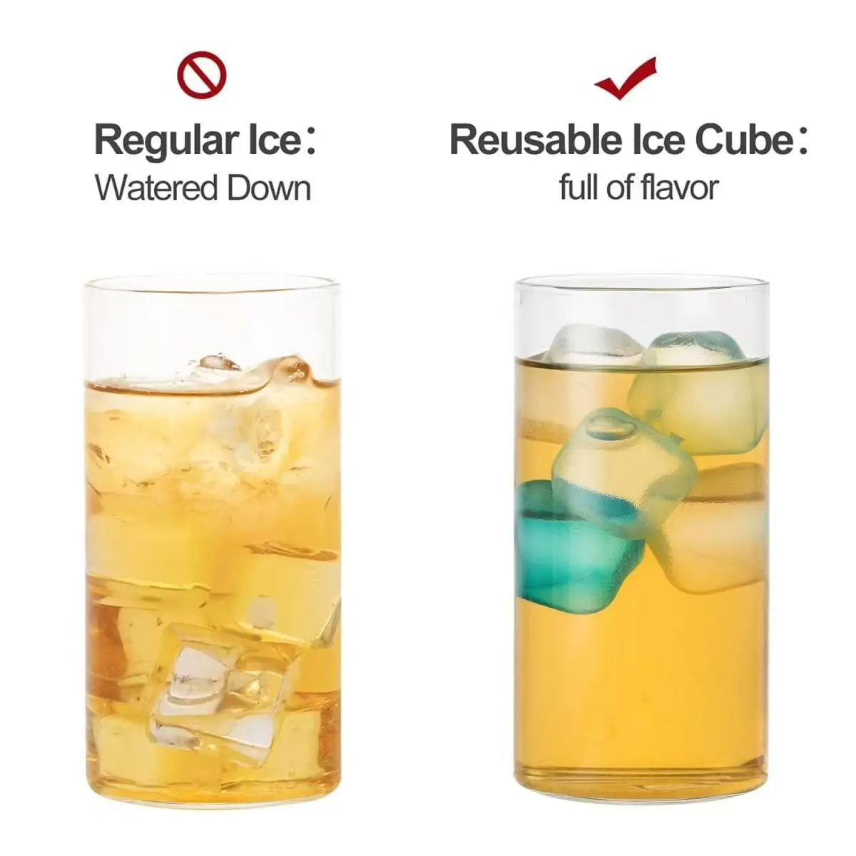Plastic Ice Cubes 12PCS Freeze Various Shapes Summer Freeze Ice Grains Bar