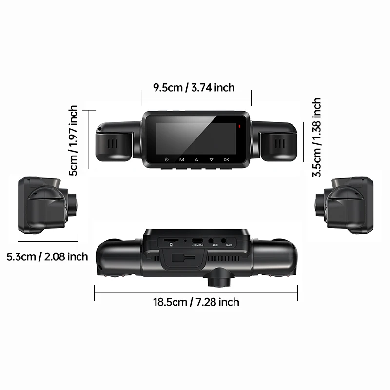 FONDIM GPS  DVR ڵ  , Ʈ ,  , 24H ũ, 256GB ƽ, 4CH, 360   ķ, A99s, FHD 4x1080P