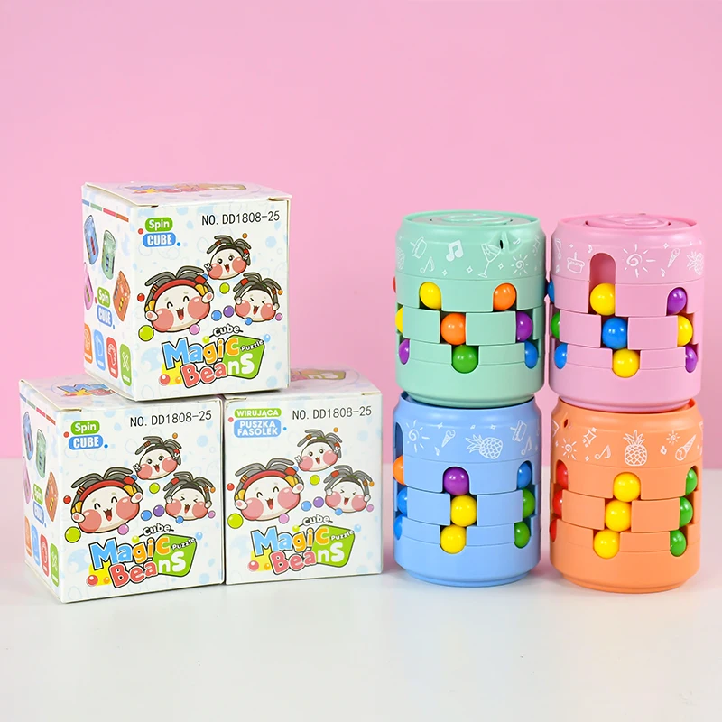 

Magic Bean Cube Children's Fingertip Disk Rotating Gyroscope Small Magic Bean Bottle Intelligence Puzzle Leisure Toy