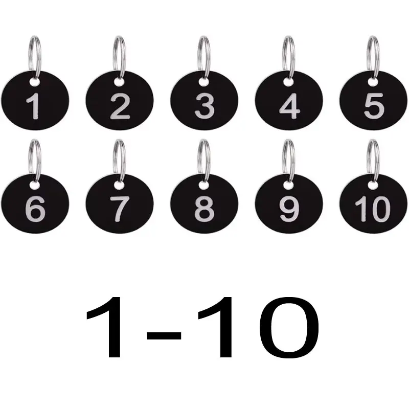 Aluminum Number Plate Key Tag with Hand Circle Design