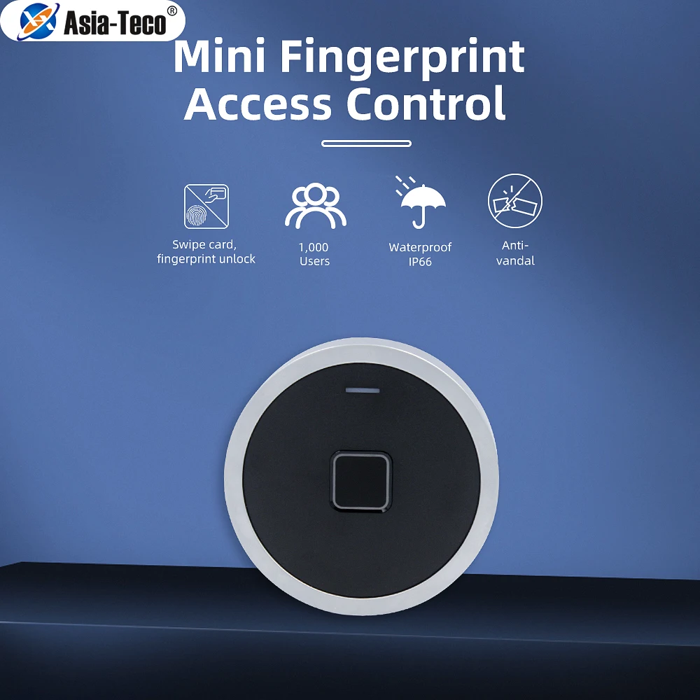 

Metal Mini Biometrics Fingerprint Access Control Keypad IP66 Waterproof Anti-hit Mini Easy RFID Access Control Card Reader SF7