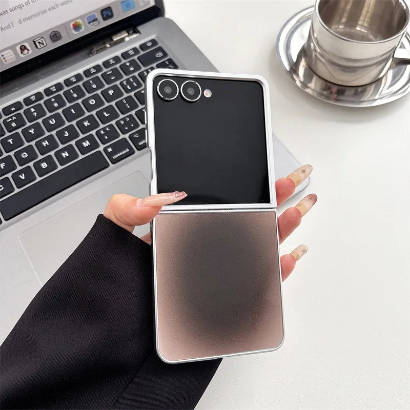 Luxury Gradient Color Silver Edge Plating Shockproof Phone Case