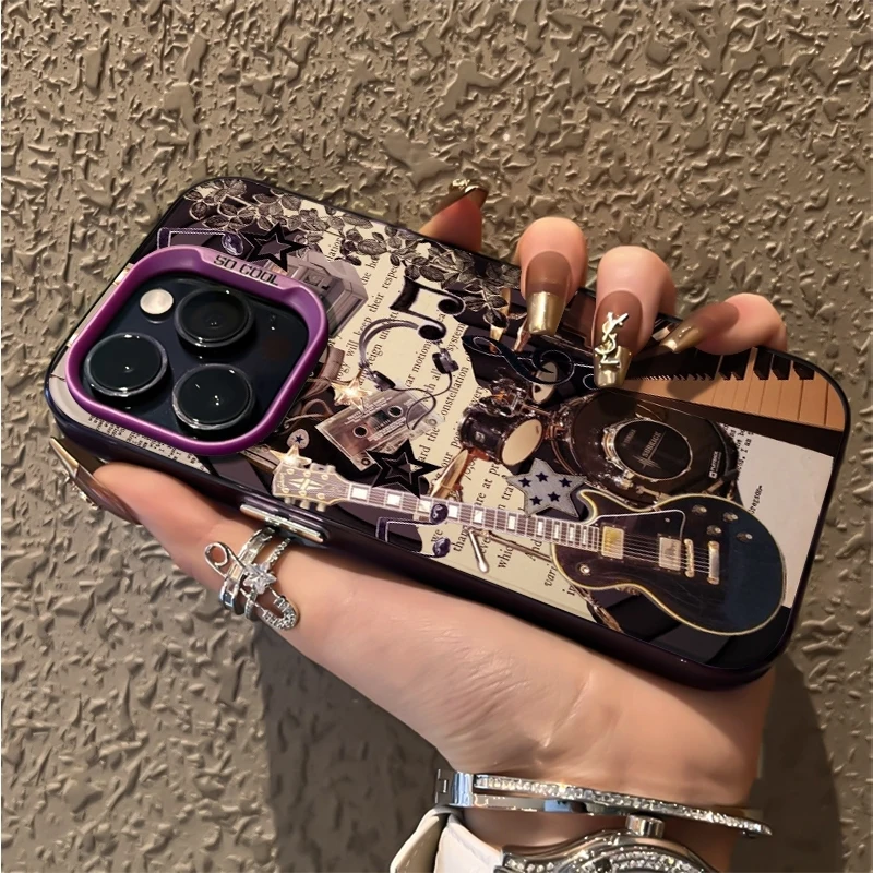 Vintage Rock Music Pattern Design Phone Case Bumper Cover