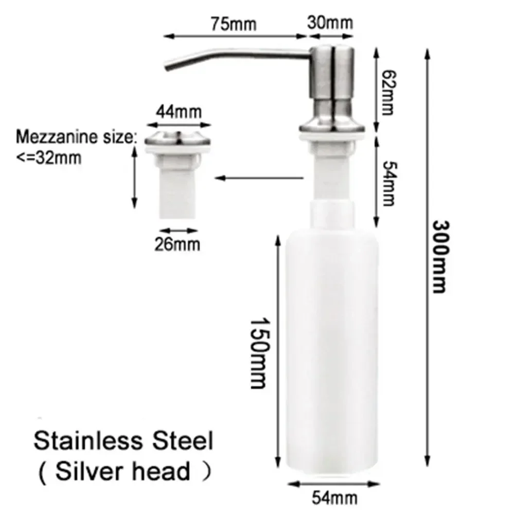 Soap dispenser high quality soap bottle replacement sink soap stainless steel 1pcs head home kitchen liquid lotion practical