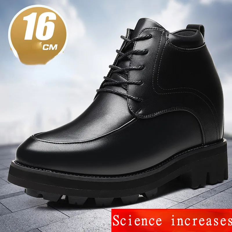 Elevator 16cm Men's Height Increasing Shoes Men Science Inner Height Leather Shoe