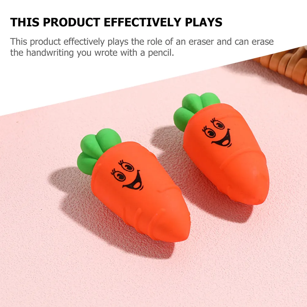 30Pcs 과일 모양의 미니 지우개 당근 디자인 부드럽고 유연한 Tpr 지우개 쓰기 지우기 학생 용품 사무용품
