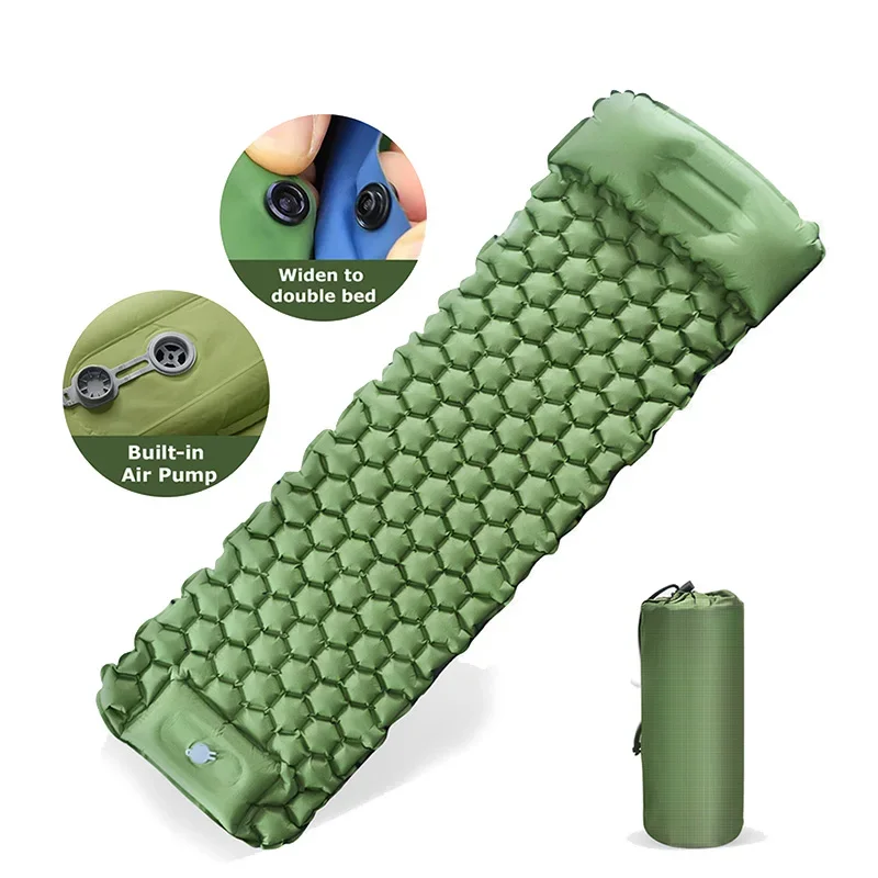 SleepingPadforCampingInflatableSleepingMatsUltralightMattresswithFootPumpPillowAir