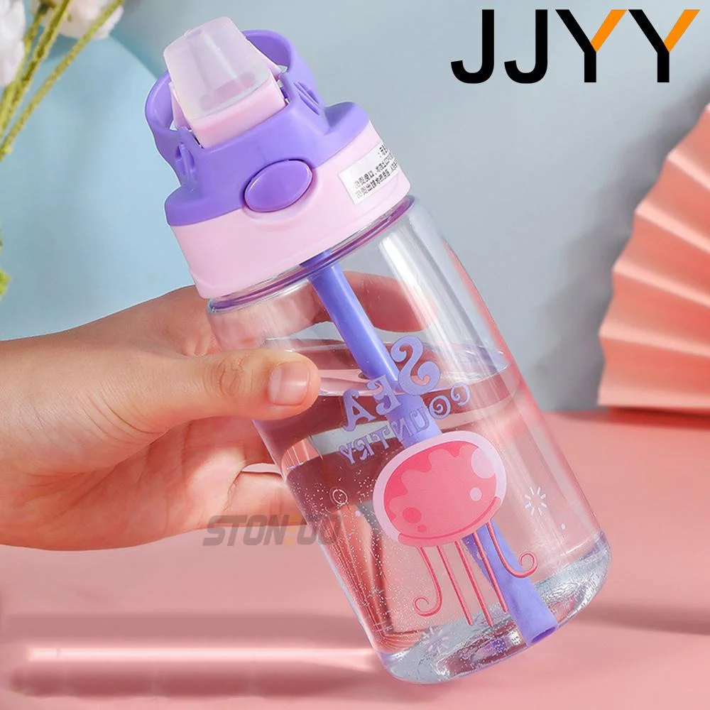 Children'S Water Bottle With Straw And Handle