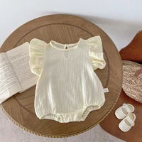 Summer Newborn Girl Romper Baby Girl Sleeveless Solid Color Jumpsuit Infant Girl Bodysuit Baby Clothes 0-2 Years Old 4
