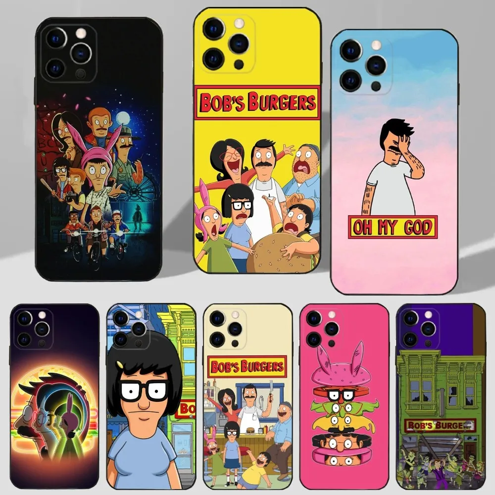 Cartoon B-Bob Burger-ES Soft Silicone Black Phone Case