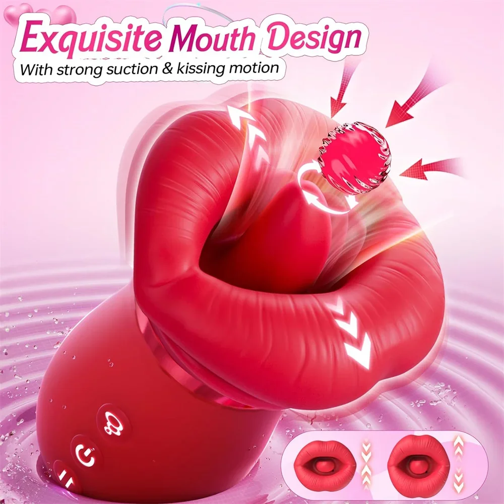 Rose Tongue licking Oral Sucking Vibrator for Women Clit Stimulator Female Masturbation Sucker Sex Toy For Women JoinJJtoy sex toys